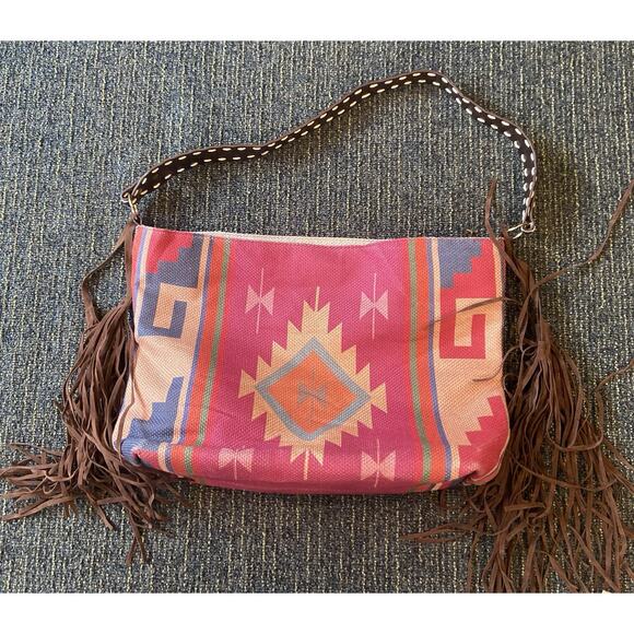 Woman Bags Female Handbag Hand One Shoulder Crossbody Bags Tassel western aztec - Picture 7 of 7